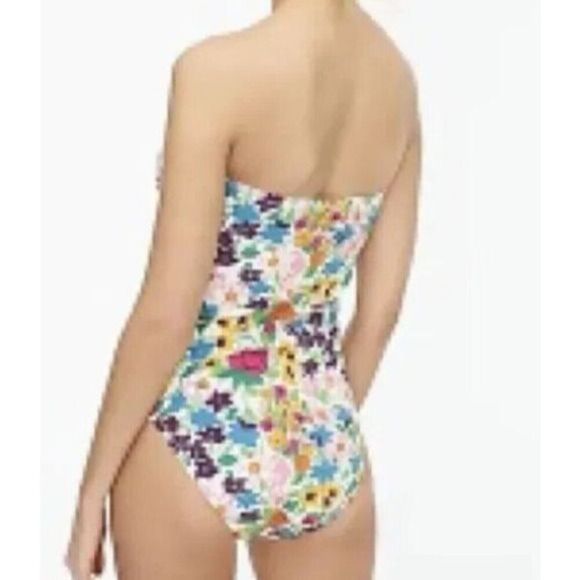 J. Crew WY5238 Women's Sz 6 Vibrant Garden Bandeau One-Piece Swimsuit - Picture 12 of 12
